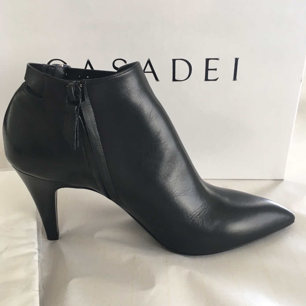 Casadei Leather Black Ankle Booties Sz 7.5 US / 38 EU - Picture 6 of 8